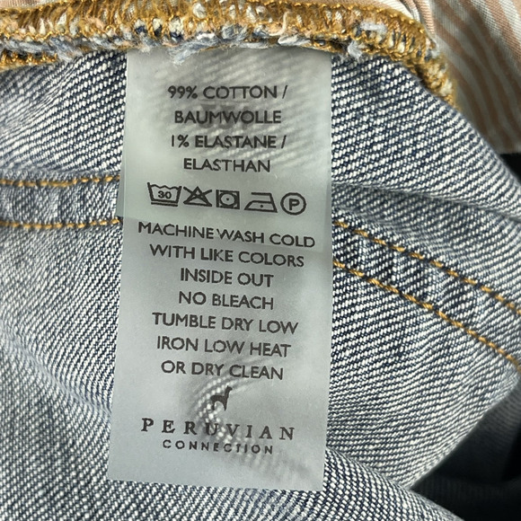 Peruvian Connection Cimarron Jean Womens 4 Medium Wash Button Fly Distressed Hem - Picture 9 of 16